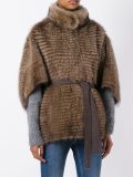 cashmere belted fur jacket 