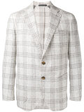 checked, slim fitting blazer