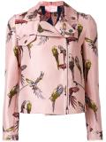 parrot print biker jacket 