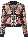 roses embroidery bomber jacket