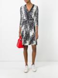 abstract print wrap dress