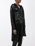 hooded zipped lace coat