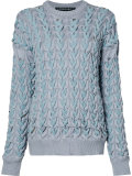 interlaced knitted jumper