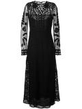 sheer longsleeved flared dress