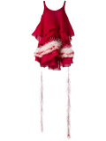 feather trim dress