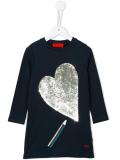 sequin heart and pencil dress