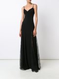 lace panel flared dress
