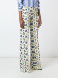 travel print straight trousers