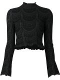 high neck cropped blouse
