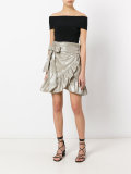 lamé ruffled skirt
