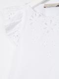 broderie anglaise trim T-shirt