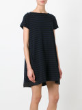 striped A-line dress