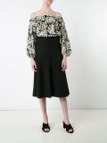 Three-quarter top with palm-leaf print