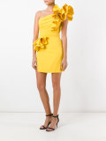 one shoulder rose dress