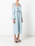 cut-out shoulder shift dress