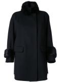 fur collar and cuffs coat 