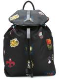 badge print backpack