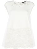 embellished lace panel T-shirt 