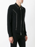 studded zip front cardigan