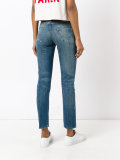 shredded trim cropped jeans 