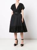 floral embroidered leather waistband dress
