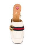 gold buckle mules