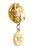 dangle button clip-on earrings