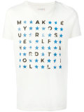 star and slogan print T-shirt