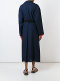 系腰带拼色大衣