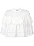 lace trim pleated blouse 