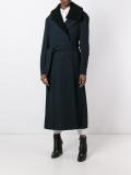 dislocated buttons belted coat