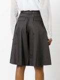 shiny wide leg shorts