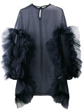 ruffled sleeve overlay dress