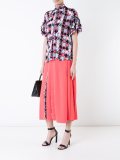 gathered print blouse 