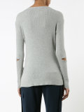 cut-out sleeve knitted sweater