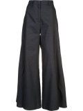 flared godet trousers
