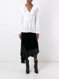 velvet draped asymmetric skirt