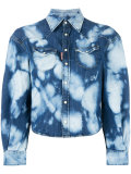 bleached pattern denim shirt