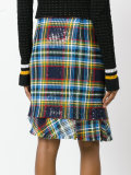 asymmetric plaid skirt