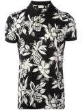 Hawaiian hibiscus print polo shirt