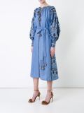 embroidered flared midi dress 