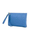 large embossed logo clutch
