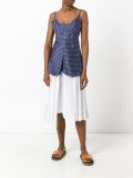 printed pleat front top