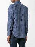 tile print slim-fit shirt