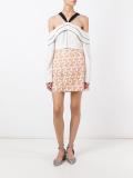floral macramé straight skirt