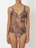 printed open back swimsuit