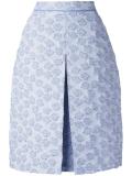inverted pleat textured skirt