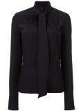 pleated tie neckline shirt