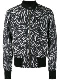 brushstroke print bomber jacket