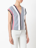 striped V-neck blouse 